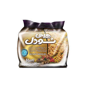نودلز هاتي بنكهة الكاري، عبوة من 5 قطع، وزن كل قطعة 77 جرام.