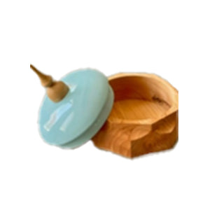 Wooden bowl with ceramic lid