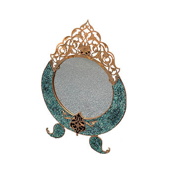 Turquoise Oblong Mirror Size 50 ACH337